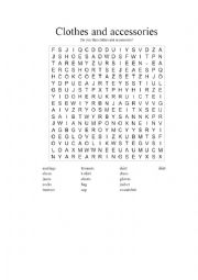 English Worksheet: Clothes and accessories.