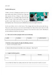 English Worksheet: Training test