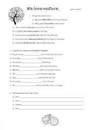 English Worksheet: Nature and Present Simple