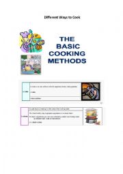 English Worksheet: Different Ways of Cooking