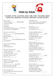 English Worksheet: Hello by Adele