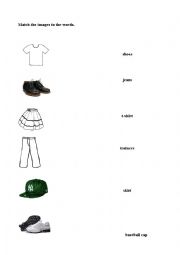 English Worksheet: Clothes: matching exercises