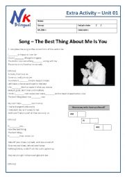 English Worksheet: Verb to Be - Present - Song