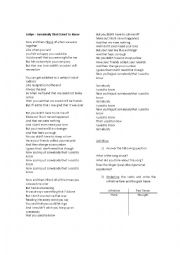 English Worksheet: Song in Past Simple