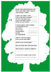 English Worksheet: GETTING INFORMATION FROM THE FAMILY TREE