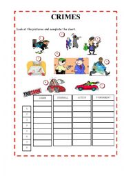 English Worksheet: CRIME