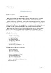 English Worksheet: A1 Replacement Exam