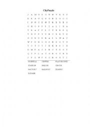 English Worksheet: City Puzzle