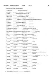 Impact 12 Vocabulary Quiz Unit 4