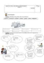 English Worksheet: internet lesson 18 First form
