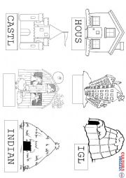English Worksheet: Types of houses