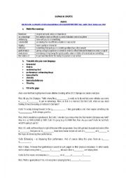 English Worksheet: DOPING IN SPORTS