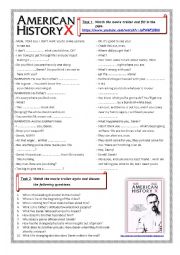 English Worksheet: American History X (movie trailer)