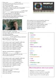 English Worksheet: Coldplay - Up and Up (V+ing)