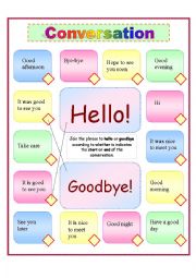 English Worksheet: Hellos and Goodbyes