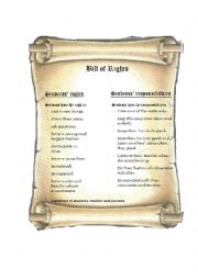 English Worksheet: Bill of Rights