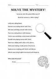 English Worksheet: Solve the Mystery!
