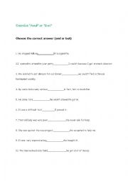 English Worksheet: conjunction