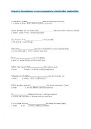 English Worksheet: conjunction