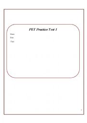 English Worksheet: PET 