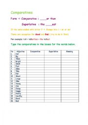 English Worksheet: comparative - superlative