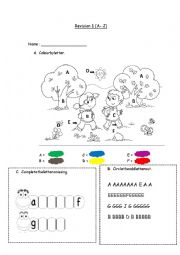 Alphabet revision exercises A-J