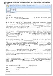 English Worksheet: Write an e-mail