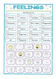 English Worksheet: feelings