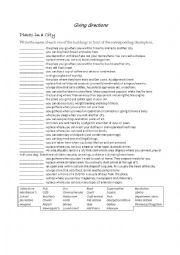 English Worksheet: Giving directions