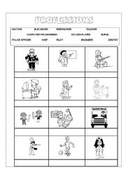 English Worksheet: Professions