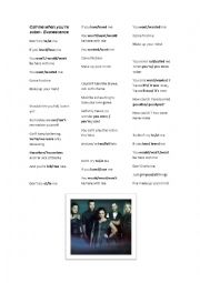 English Worksheet: Call me when youre sober - Evanescence