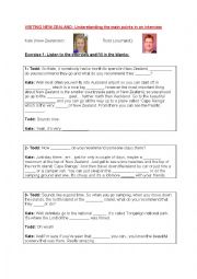 English Worksheet: VISITING NEW ZEALAND