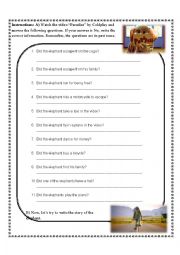 English Worksheet: Past tense Yes, No questions (video)