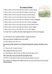 Mr. Gumpys Outing Comprehension Worksheet