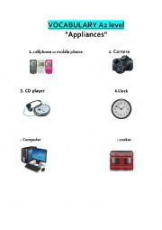 appliances vocab