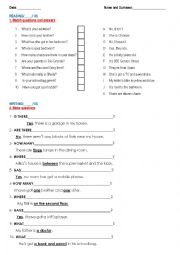 English Worksheet: Mini quiz - There is/are - Have got - Prepositions of place