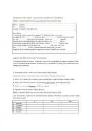 English Worksheet: past statements