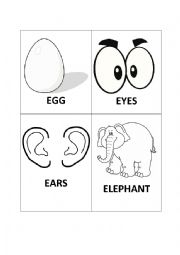 English Worksheet: E flash-cards