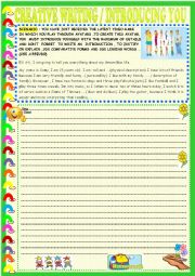 English Worksheet: creative writing : introducing you