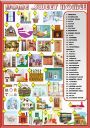 English Worksheet: House : matching activity