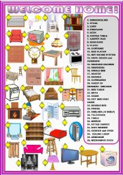 English Worksheet: furniture :matching activity.