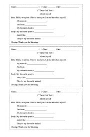 English Worksheet: Oral Skills