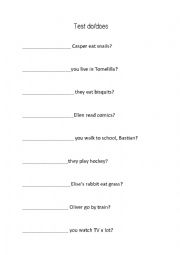 English Worksheet: Test do-does