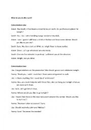 English Worksheet: What do you do after work?