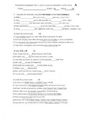 English Worksheet: Past tenses, Articles