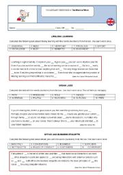 English Worksheet: The world of work  - vocabulary exercises