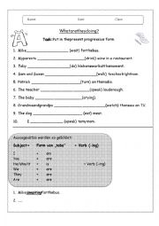 English Worksheet: Present Progressive exercises