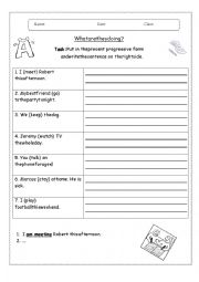 English Worksheet: Present Progressive exercises 2