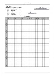 English Worksheet: Sinking batleships