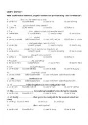 English Worksheet: past habits